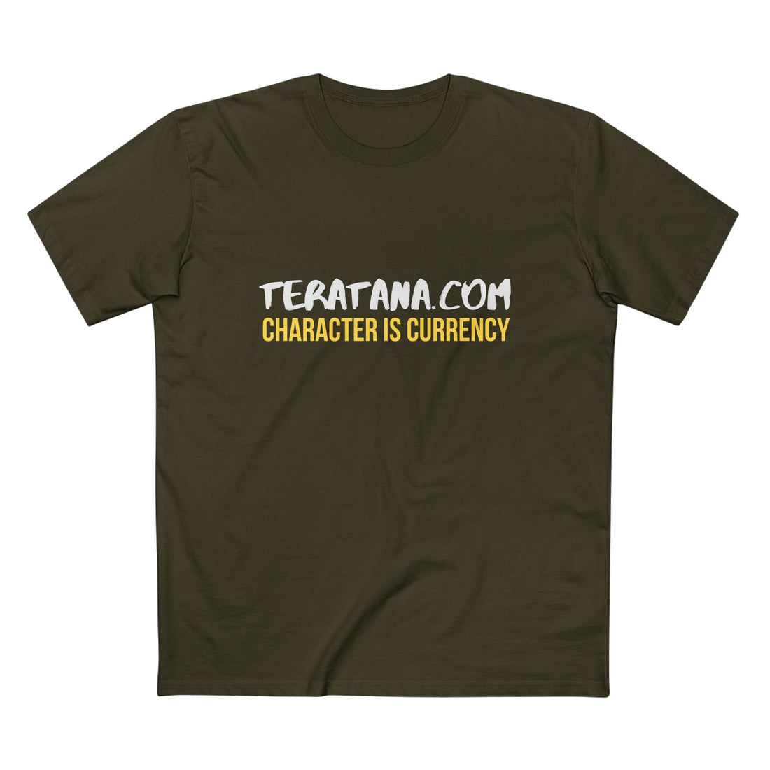Character Is Currency Tee · Army · front