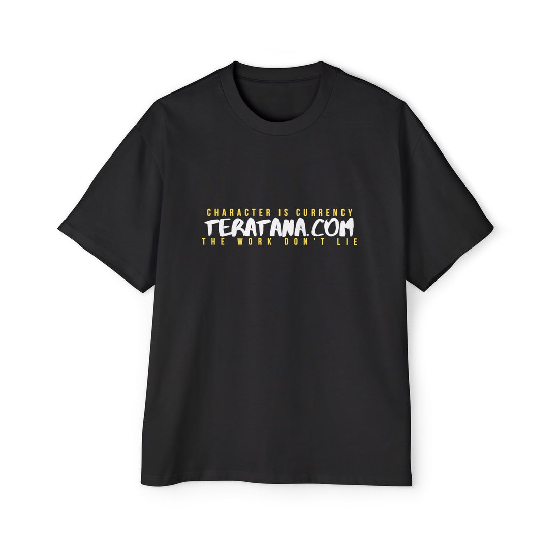 Te Ratana Gold Lockup Oversized Tee · Black · front