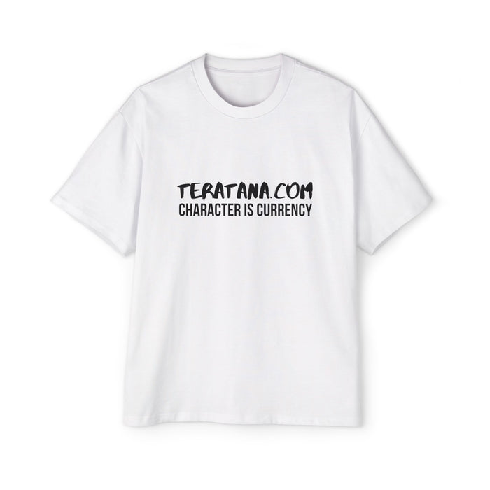 Character Is Currency Oversized Tee · White · front