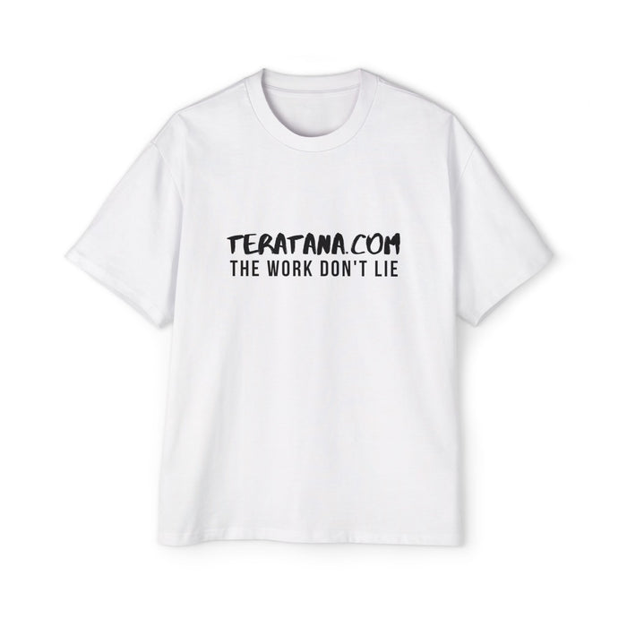 Work Don't Lie Wordmark Oversized Tee · White · front