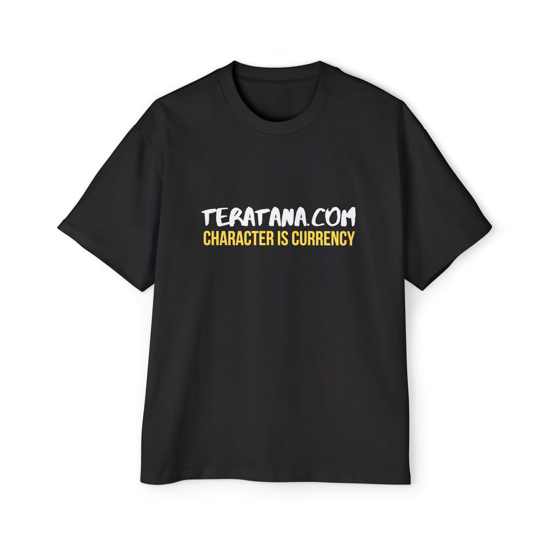 Character Is Currency Oversized Tee · Black · front